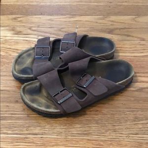 Brown leather Birkenstock